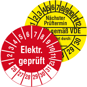 Elektro Prüfplaketten - Zum Sortiment 