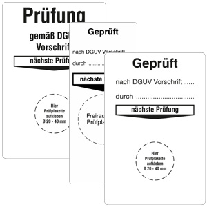 Grundplaketten "DGUV Vorschrift" - verschiedene Aufdrucke - Zum Sortiment 
