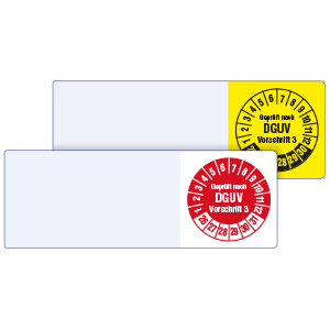 Kabelprüfplakette: Geprüft nach DGUV Vorschrift 3 - auf Rolle - Zum Sortiment 