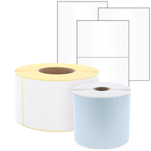 Produktetiketten auf Rolle und Bogen