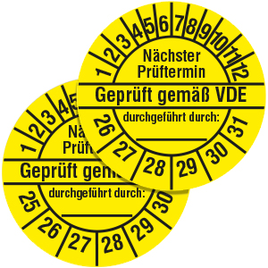 Mehrjahresprüfplakette: Nächster Prüftermin - Gemäß VDE - auf Rolle - Zum Sortiment 