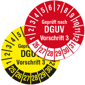 Mehrjahresprüfplakette: Geprüft nach DGUV - auf Rolle - Zum Sortiment 