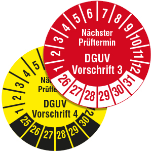 Mehrjahresprüfplakette: Nächster Prüftermin DGUV - auf Rolle - Zum Sortiment 