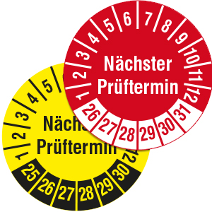 Mehrjahresprüfplakette: Nächster Prüftermin - auf Rolle - Zum Sortiment 