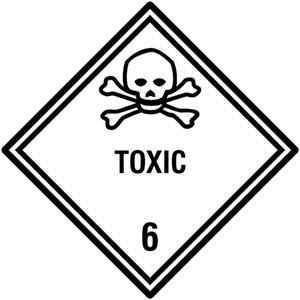 Selbstklebende Gefahrzettel Klasse 6.1 "TOXIC" - Zum Sortiment 