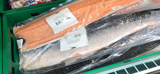 Tiefk&uuml;hletiketten auf Lebensmittel