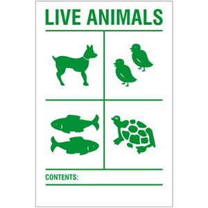 Transportaufkleber: Live Animals - Zum Sortiment 