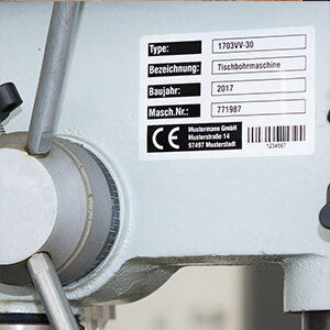 Typenschild Etiketten  - Zum Sortiment 