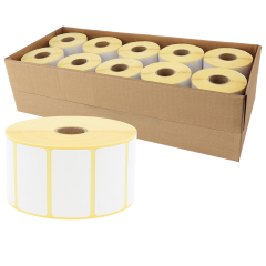 Zebra kompatible Papier Etiketten, 57,15 x 31,75 mm, 10 Rollen im Karton - Zum Produkt