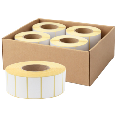 Zebra kompatible Papier Etiketten, 57,15 x 31,75 mm, 4 Rollen im Karton - Zum Produkt