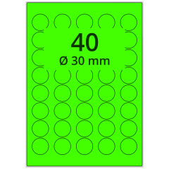 Neon Etiketten, Papier, leuchtgrün, Ø 30 mm - Zum Produkt