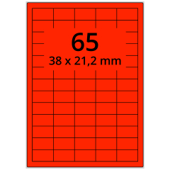 Neon Etiketten, Papier, leuchtrot, 38 x 21,2 mm - Zum Produkt