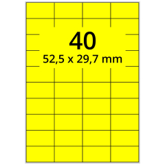 Neon Etiketten, Papier, leuchtgelb, 52,5 x 29,7 mm - Zum Produkt