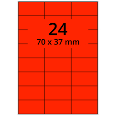 Neon Etiketten, Papier, leuchtrot, 70 x 37 mm - Zum Produkt