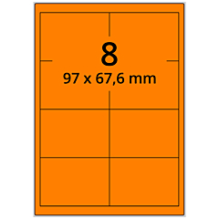 Neon Etiketten, Papier, leuchtorange, 97 x 67,6 mm - Zum Produkt