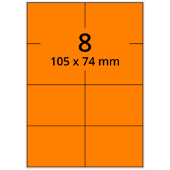 Neon Etiketten, Papier, leuchtorange, 105 x 74 mm - Zum Produkt