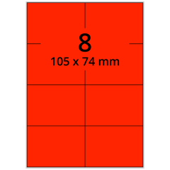 Neon Etiketten, Papier, leuchtrot, 105 x 74 mm - Zum Produkt