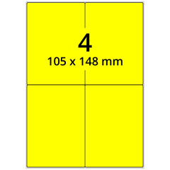 Neon Etiketten, Papier, leuchtgelb, 105 x 148 mm - Zum Produkt