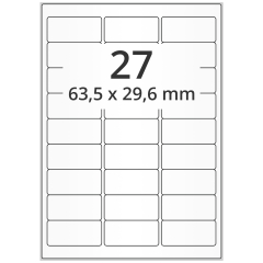 Papier Etiketten mit Spezialklebstoff, 63,5 x 29,6 mm - Zum Produkt