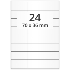Papier Etiketten mit Spezialklebstoff, 70 x 36 mm - Zum Produkt