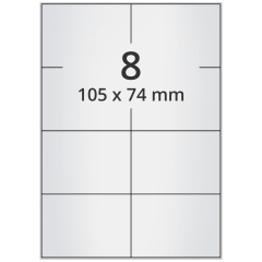Polyester Etiketten, silber, 105 x 74 mm - Zum Produkt