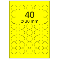 Neon Etiketten, Papier, leuchtgelb, Ø 30 mm - Zum Produkt