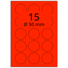 Neon Etiketten, Papier, leuchtrot, Ø 50 mm - Zum Produkt
