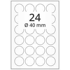 Polyester Etiketten, transparent, Ø 40 mm - Zum Produkt