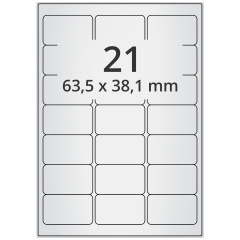 Polyester Etiketten, silber, 63,5 x 38,1 mm - Zum Produkt