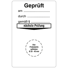 Grundplakette Betriebsmittelprüfung, 76,2 x 50,8 mm - Zum Produkt