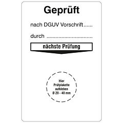 Grundplakette Betriebsmittelprüfung, 76,2 x 50,8 mm - Zum Produkt