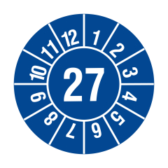 Jahresprüfplakette, 2027, Polyethylen, Ø 20 mm - Zum Produkt