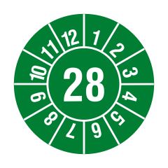 Jahresprüfplakette, 2028, Polyethylen, Ø 20 mm - Zum Produkt