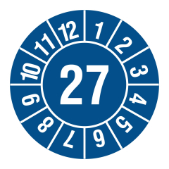 Jahresprüfplakette, 2027, Polyethylen, Ø 30 mm - Zum Produkt
