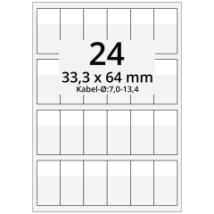 Kabeletiketten, Polyester, 33,3 x 64 mm - Zum Produkt