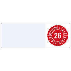 Kabelprüfplakette, 2026, Polyethylen, 25 x 70 mm - Zum Produkt