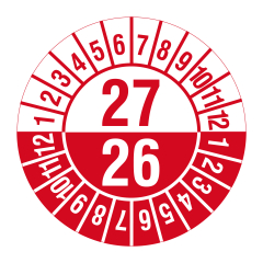 Mehrjahresprüfplakette, 2026-2027, Polyethylen, Ø 30 mm - Zum Produkt