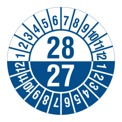 Mehrjahresprüfplakette, 2027-2028, Polyethylen, Ø 30 mm - Zum Produkt