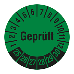 Prüfplakette 'Geprüft', 2025-2030, Polyethylen, Ø 30 mm - Zum Produkt
