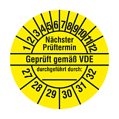 Elektro Prüfplakette, 2027-2032, Polyethylen, Ø 20 mm - Zum Produkt