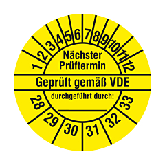 Elektro Prüfplakette, 2028-2033, Polyethylen, Ø 20 mm - Zum Produkt
