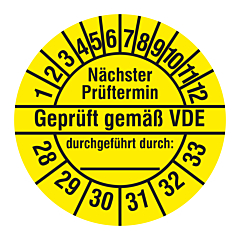 Elektro Prüfplakette, 2028-2033, Polyethylen, Ø 30 mm - Zum Produkt