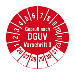DGUV Prüfplakette, 2026-2031, Polyethylen, Ø 20 mm - Zum Produkt