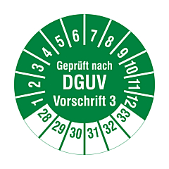 DGUV Prüfplakette, 2028-2033, Polyethylen, Ø 20 mm - Zum Produkt