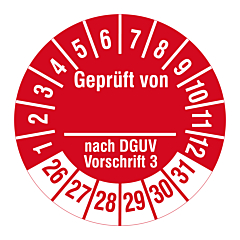 DGUV Prüfplakette, 2026-2031, Polyethylen, Ø 30 mm - Zum Produkt