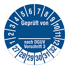DGUV Prüfplakette, 2027-2032, Polyethylen, Ø 30 mm - Zum Produkt
