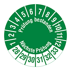Mehrjahresprüfplakette, 2028-2033, Polyethylen, Ø 30 mm - Zum Produkt