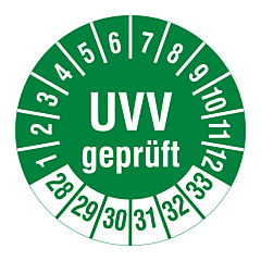 UVV Prüfplakette, 2028-2033, Polyethylen, Ø 30 mm - Zum Produkt