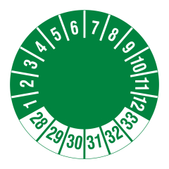 Mehrjahresprüfplakette, 2028-2033, Polyethylen, Ø 30 mm - Zum Produkt