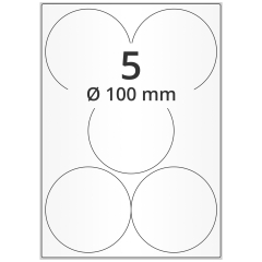 Polyester Etiketten, weiß, Ø 100 mm - Zum Produkt